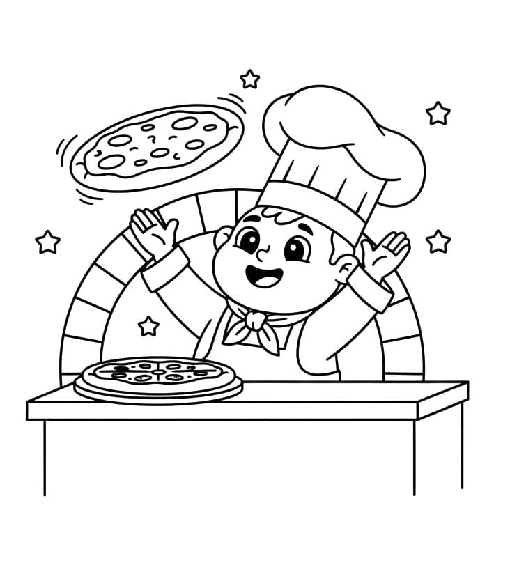 Gratuit Pizzaiolo Coloriage Gratuit Pizzaiolo