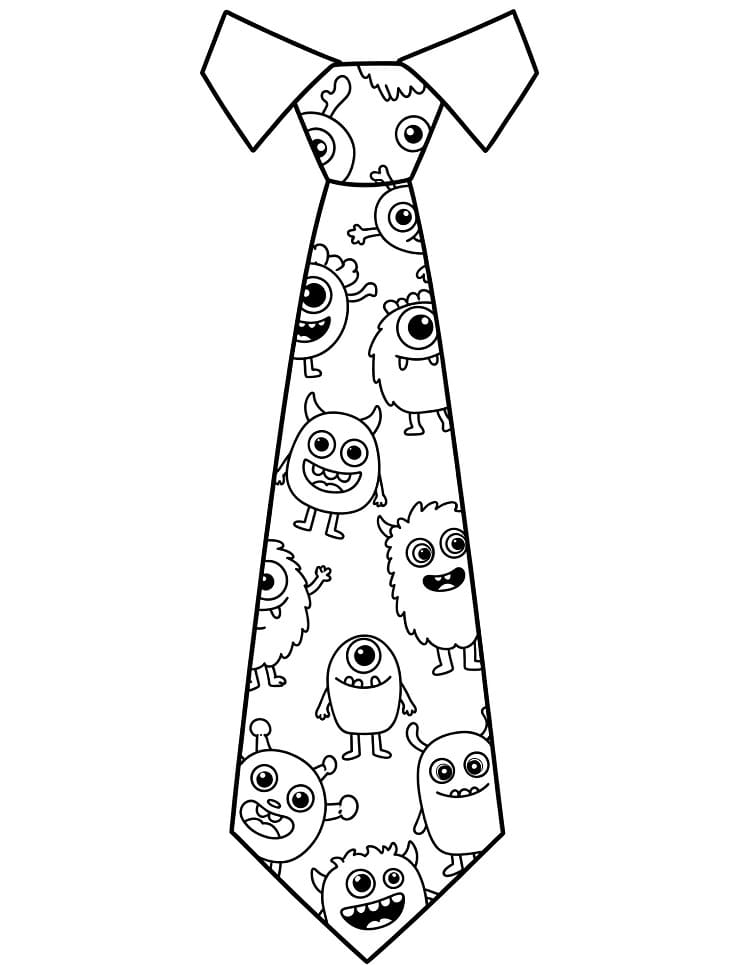 Coloriage Imprimable Cravate Pour les Enfants