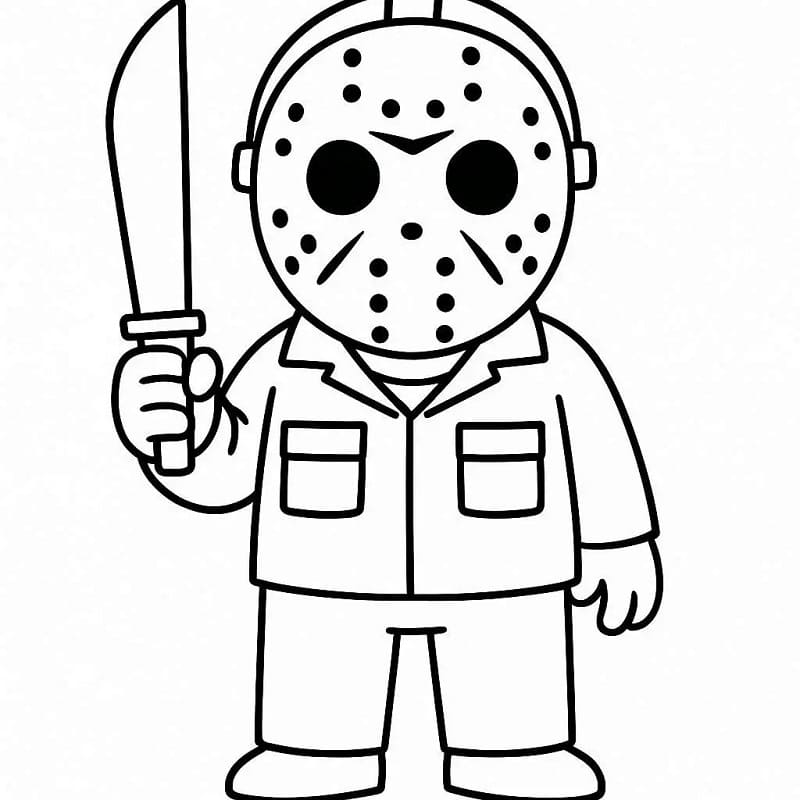 Coloriage Imprimable Gratuit Jason Voorhees