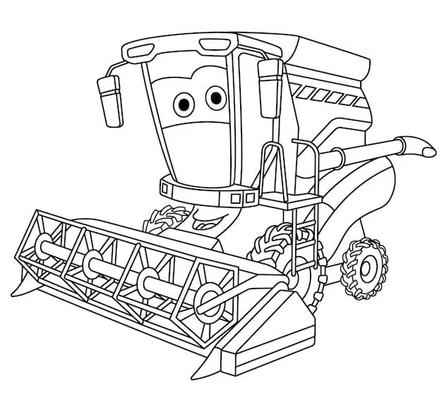 Coloriage Imprimable Moissonneuse-batteuse Pour les Enfants