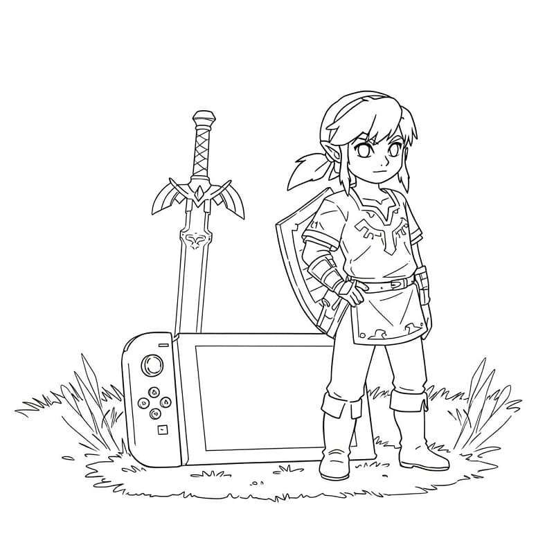 Coloriage Imprimable Nintendo Switch Pour les Enfants
