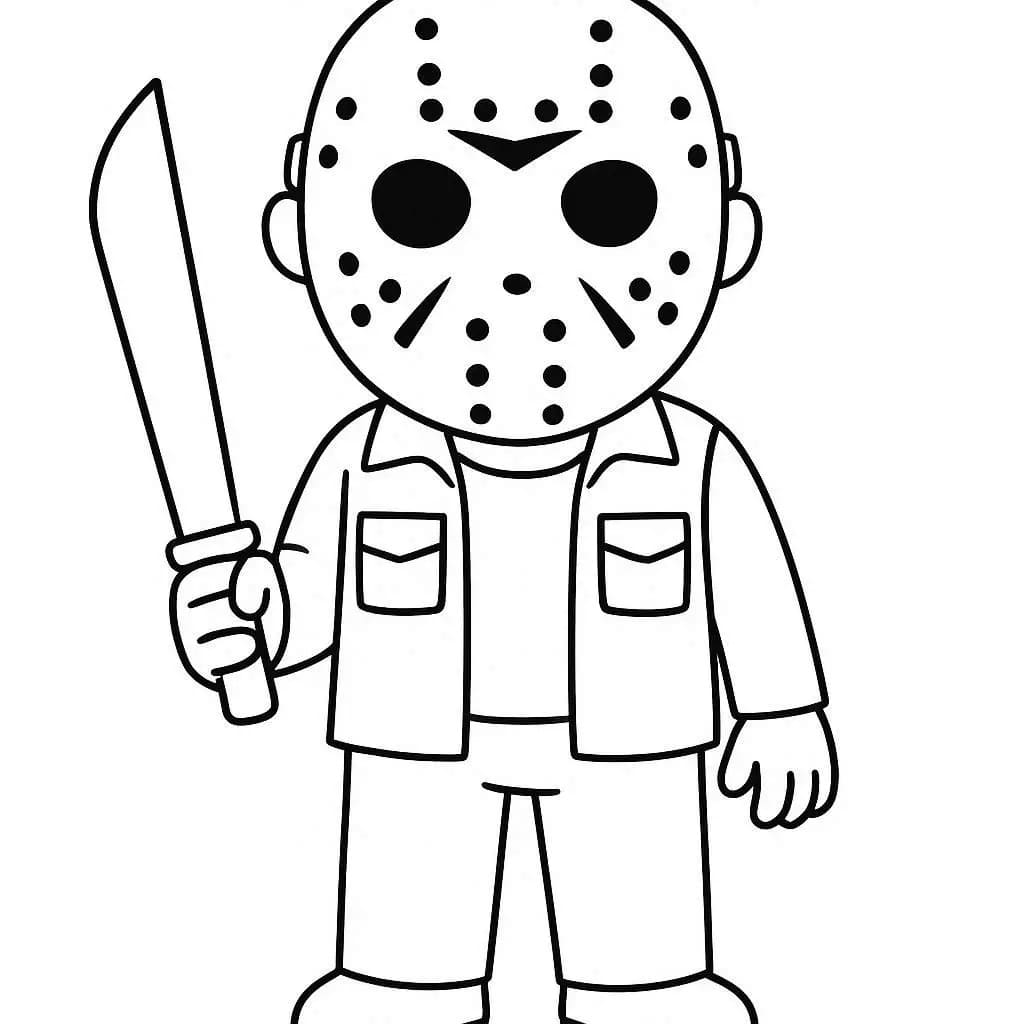 Coloriage Jason Voorhees et Une Machette