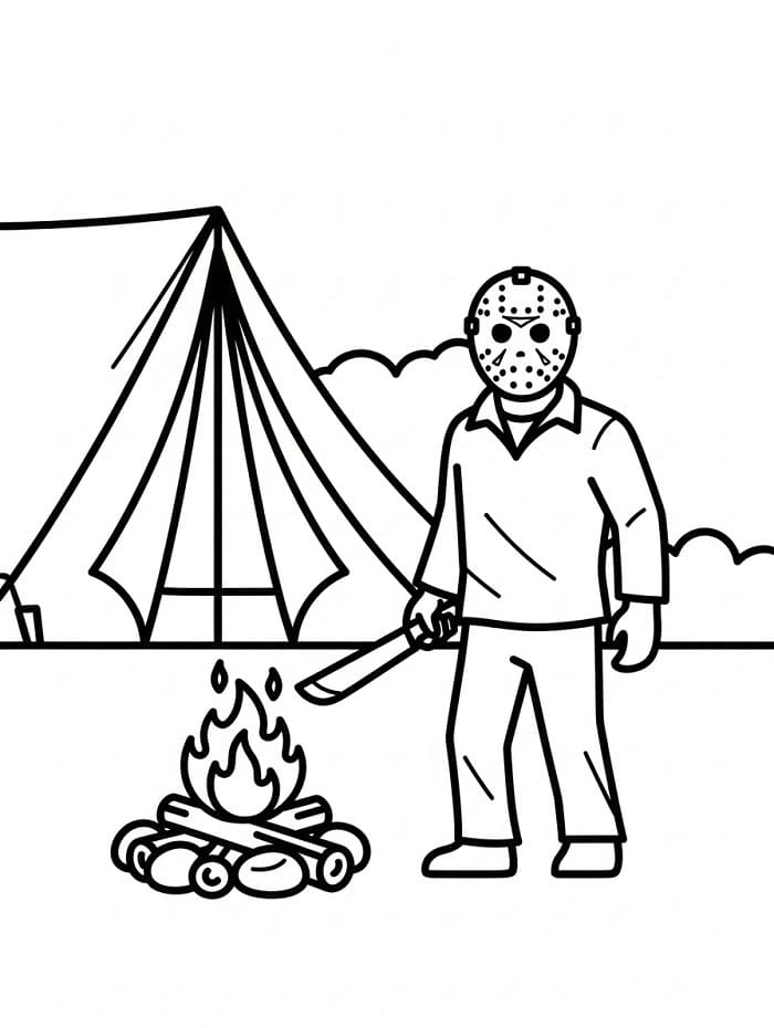 Coloriage Jason Voorhees Imprimable Gratuit