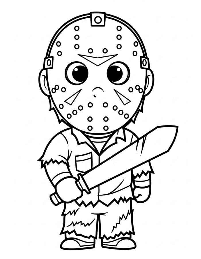 Coloriage L'adorable Jason Voorhees