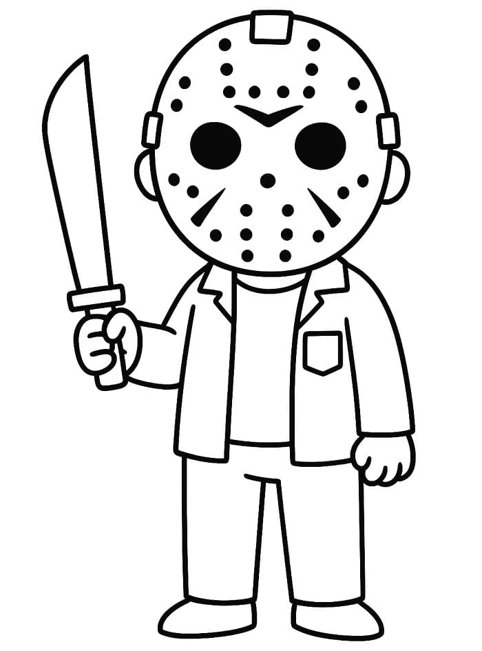 Coloriage Le petit Jason Voorhees