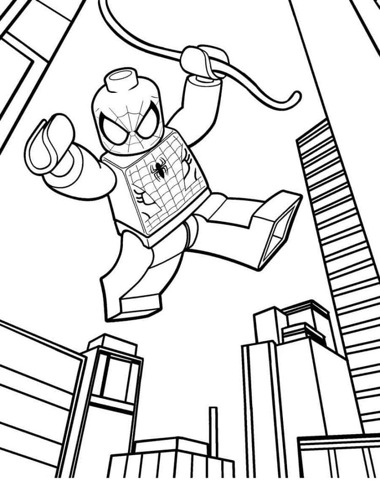 Coloriage Lego spiderman génial