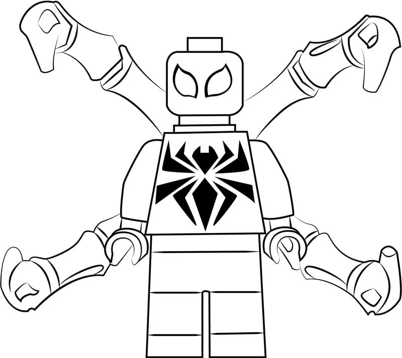 Coloriage Lego Spiderman Gratuit Pour les Enfants
