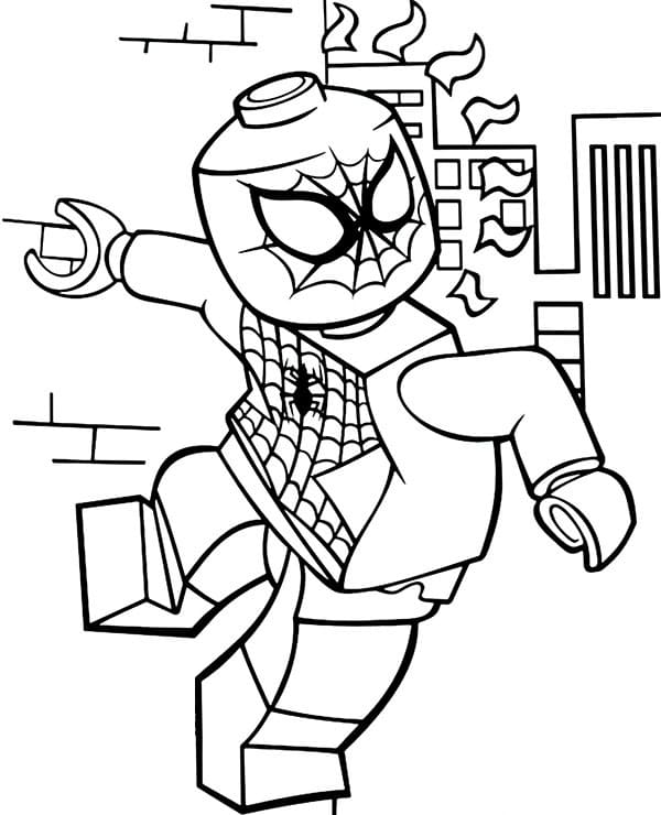 Coloriage Lego Spiderman Imprimable Gratuit