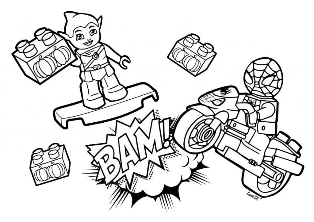 Coloriage Lego Spiderman Imprimable Pour les Enfants