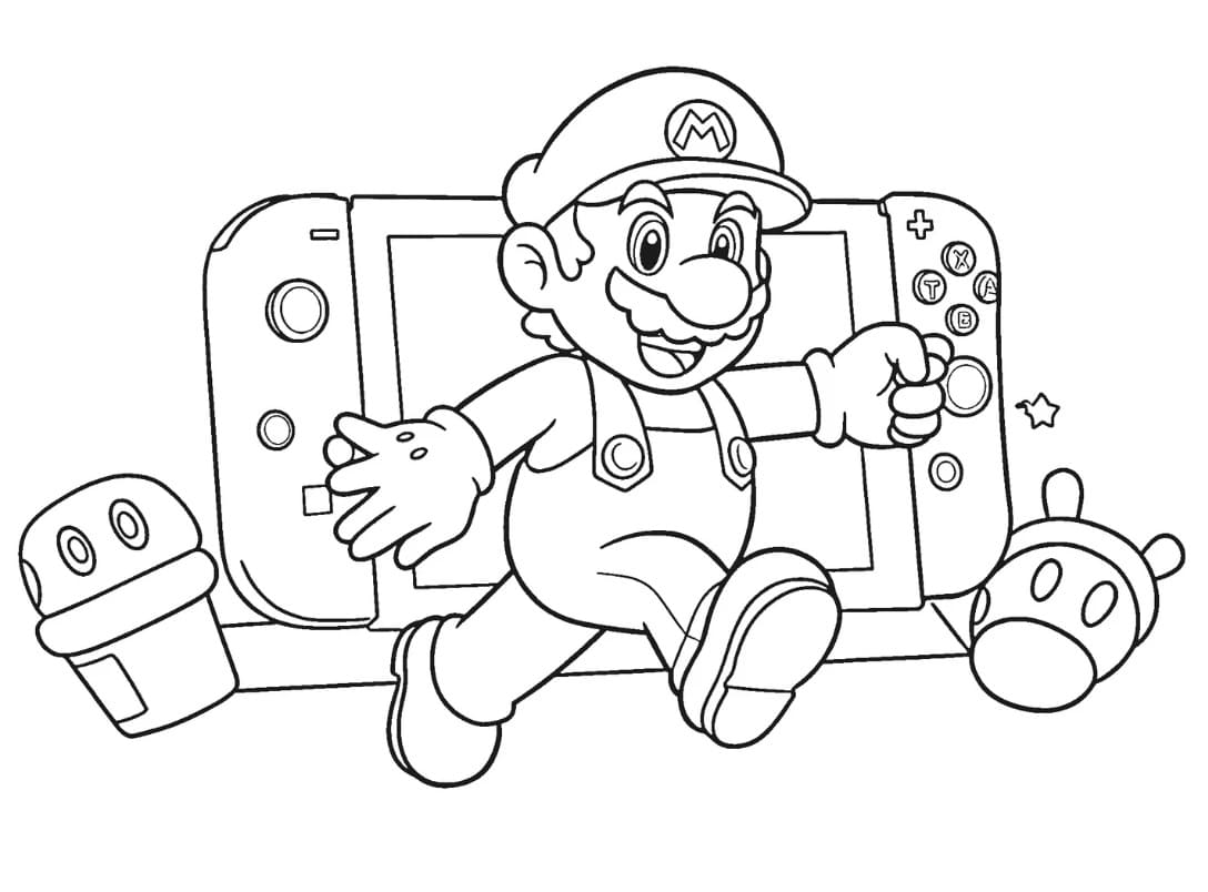 Coloriage Mario et Nintendo Switch