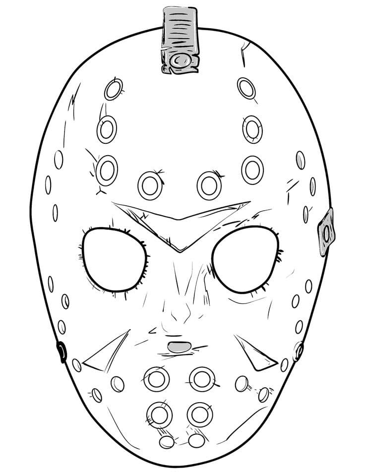 Coloriage Masque de Jason Voorhees