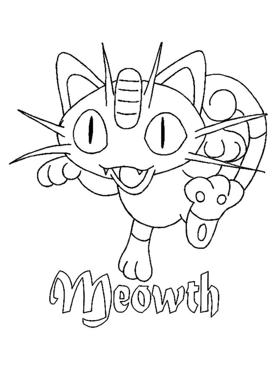 Miaouss Pokemon Coloriage Miaouss Pokemon