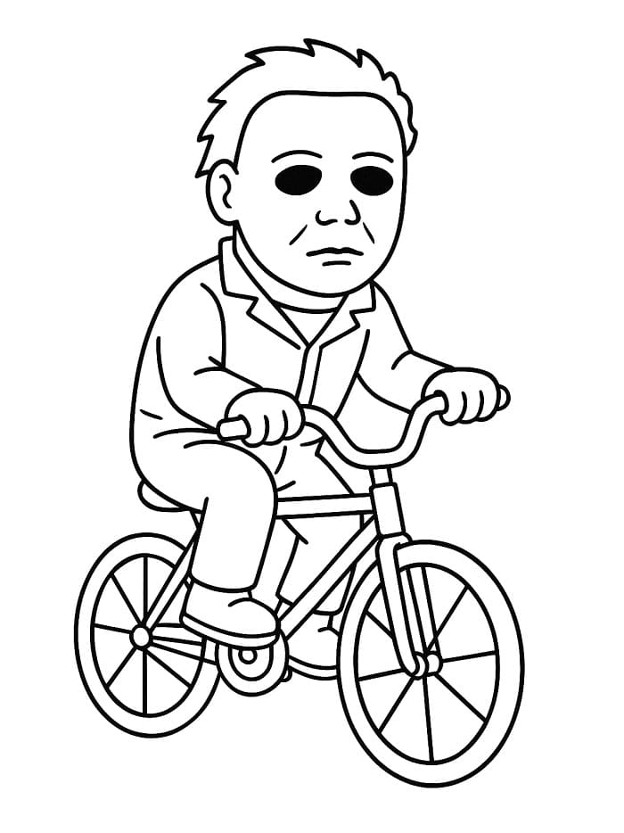 Coloriage Michael Myers à vélo