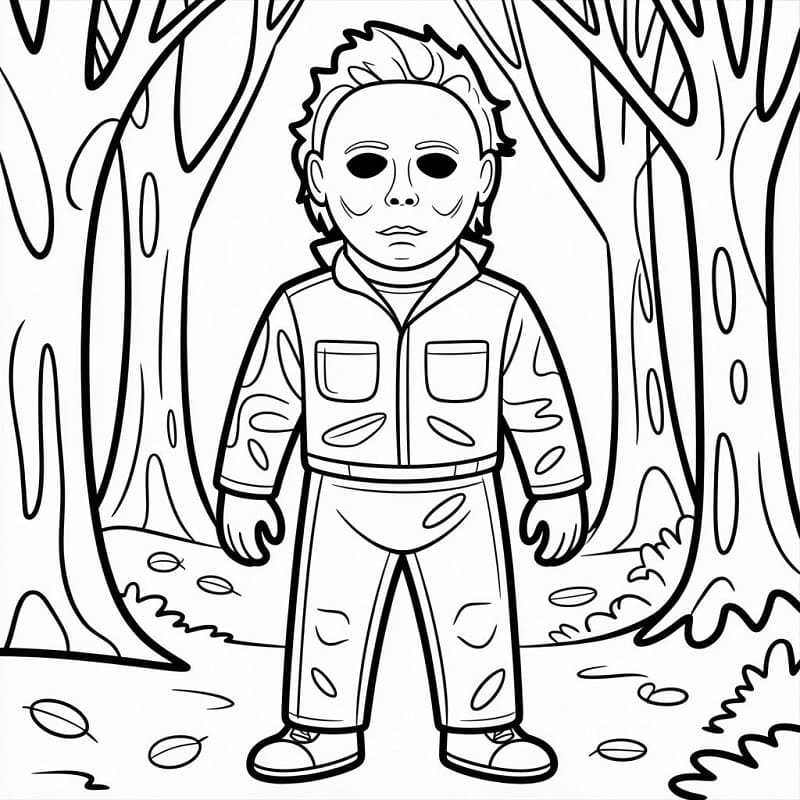 Coloriage Michael Myers Effrayant