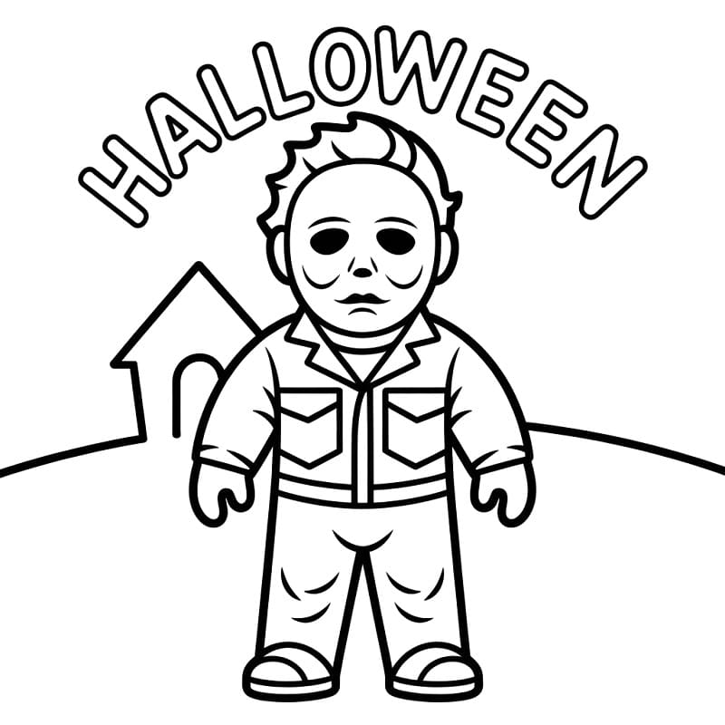 Coloriage Michael Myers et Halloween