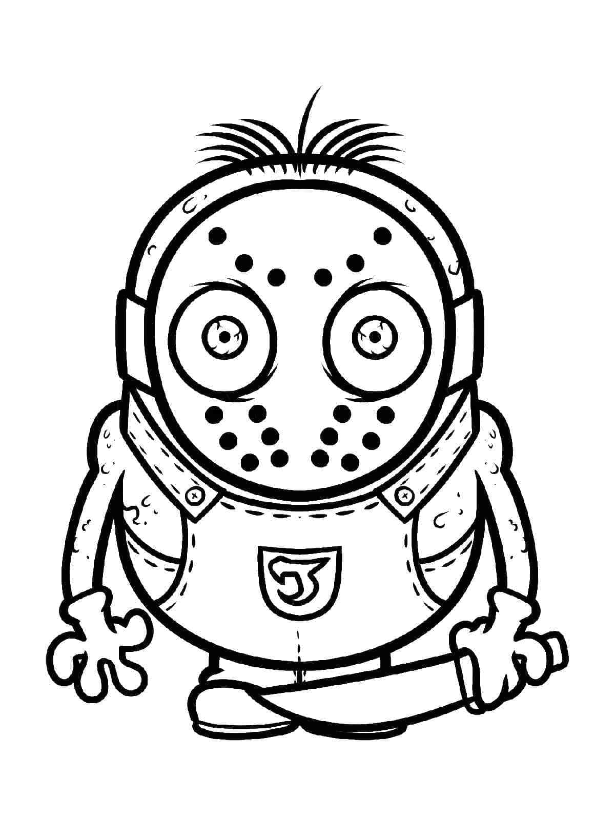 Coloriage Minion Jason Voorhees