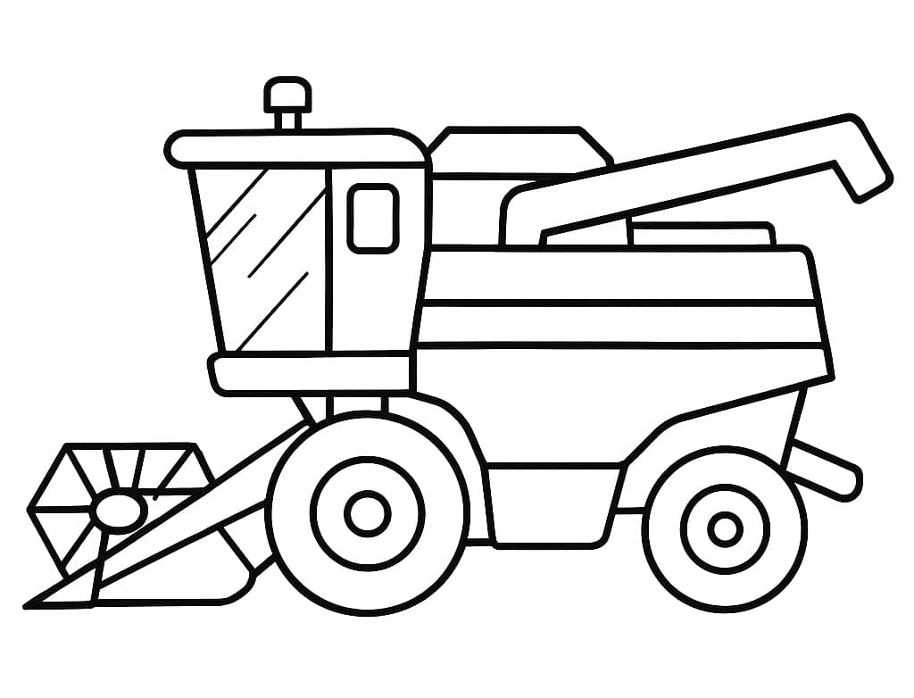 Coloriage Moissonneuse-batteuse facile