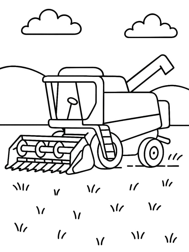 Coloriage Moissonneuse-batteuse Gratuit