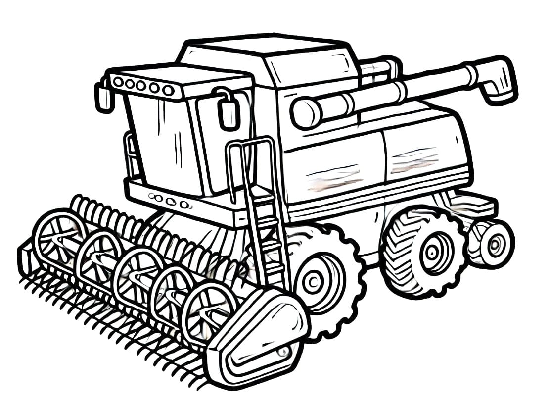 Coloriage Moissonneuse-batteuse Imprimable Gratuit