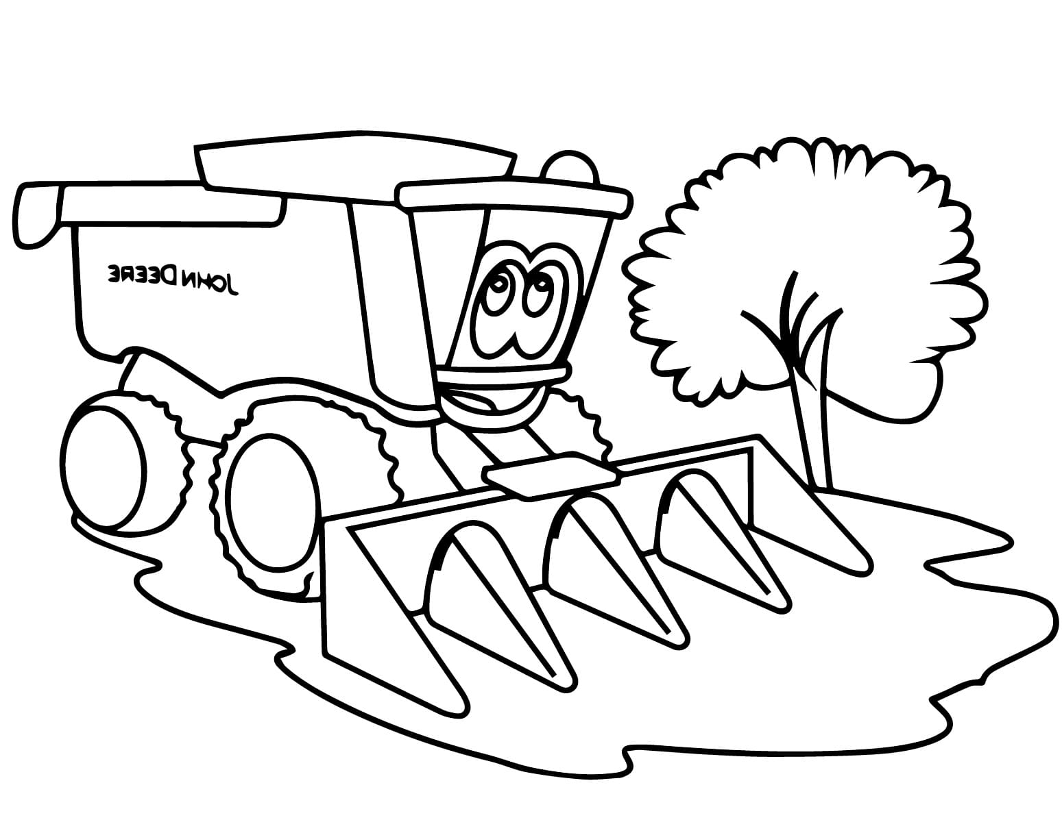 Coloriage Moissonneuse-batteuse Pour Enfants