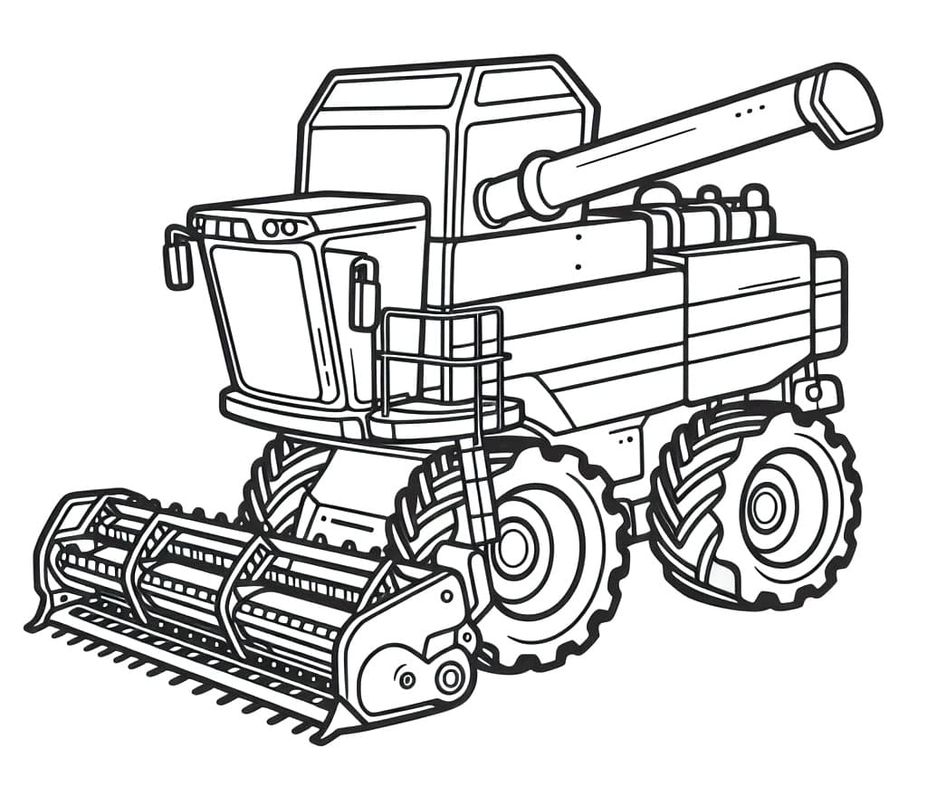 Coloriage Moissonneuse Batteuse pour les enfants de 1 an