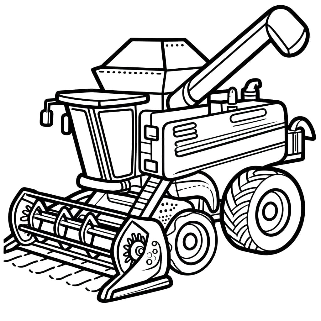 Coloriage Moissonneuse Batteuse pour les enfants de 3 ans