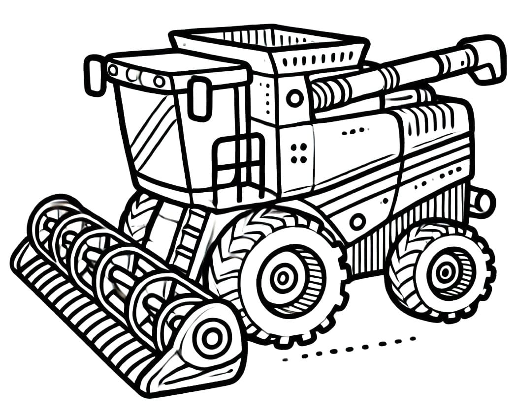 Coloriage Moissonneuse Batteuse pour les enfants de 5 ans