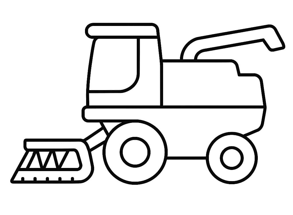 Coloriage Moissonneuse-batteuse simple