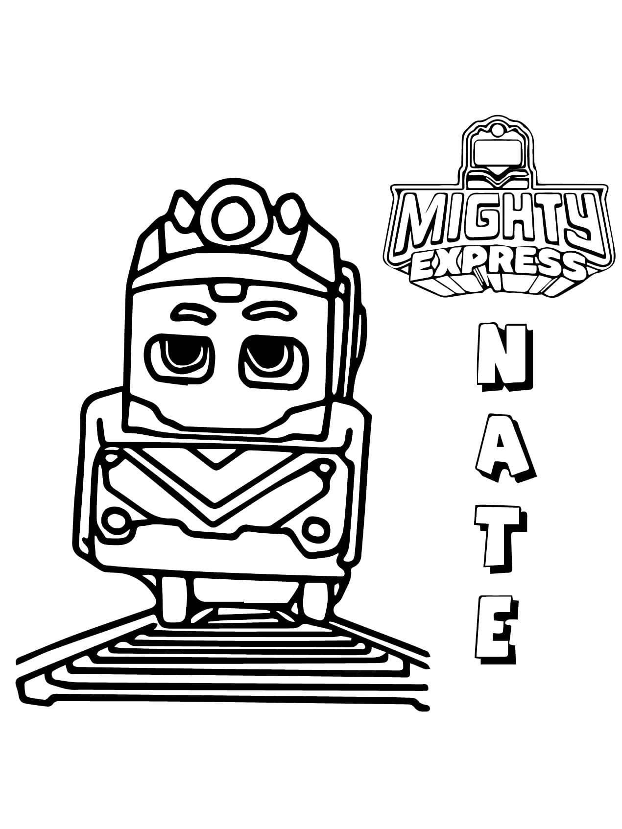 Coloriage Nate de Mighty Express