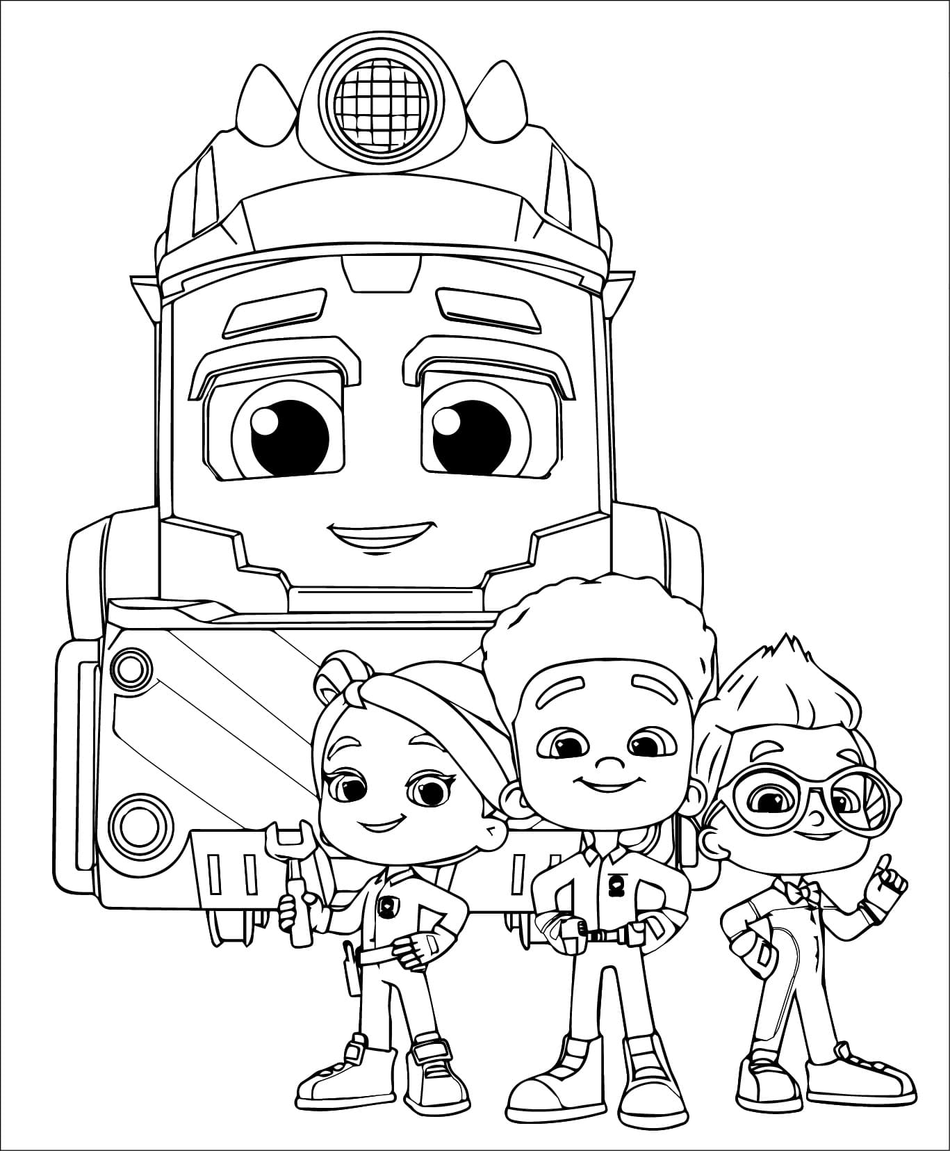 Coloriage Personnages de Mighty Express