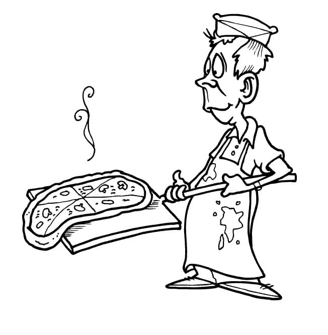 Pizzaïolo Drôle Coloriage Pizzaïolo Drôle