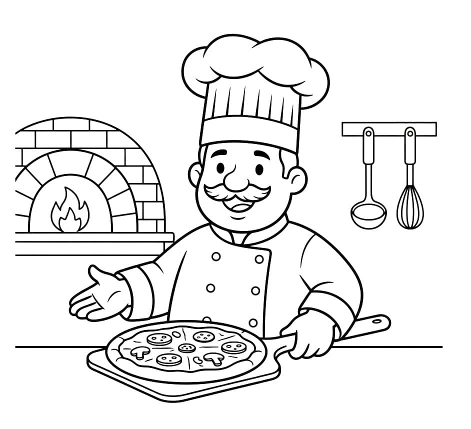 Pizzaiolo Gratuit Coloriage Pizzaiolo Gratuit