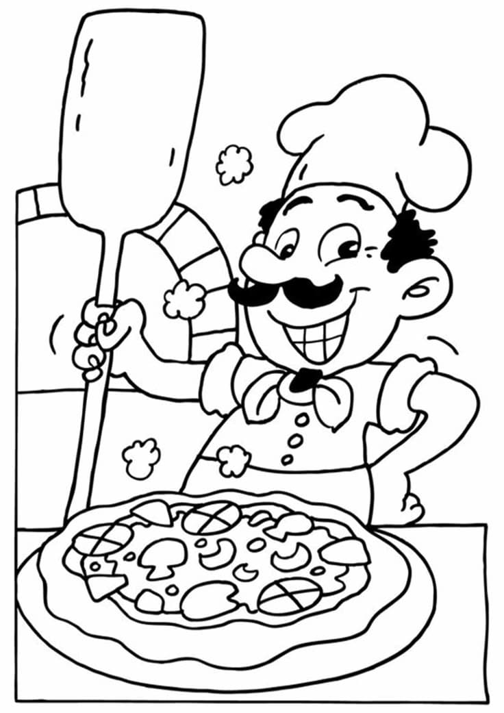 Pizzaiolo Imprimable Gratuit pour les Enfants Coloriage Pizzaiolo Imprimable Gratuit pour les Enfants