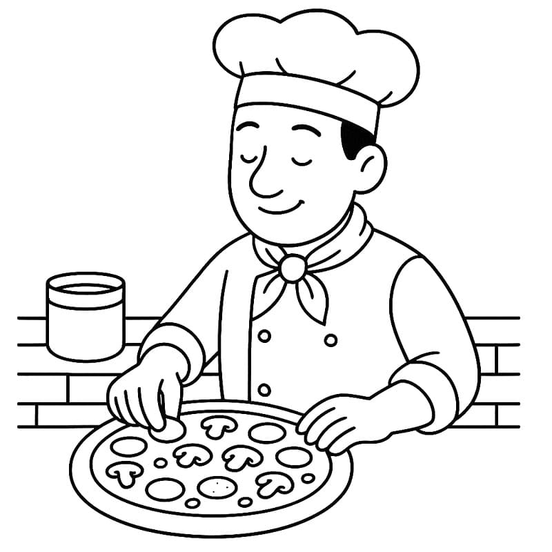 Pizzaiolo Imprimable pour les Enfants Coloriage Pizzaiolo Imprimable pour les Enfants