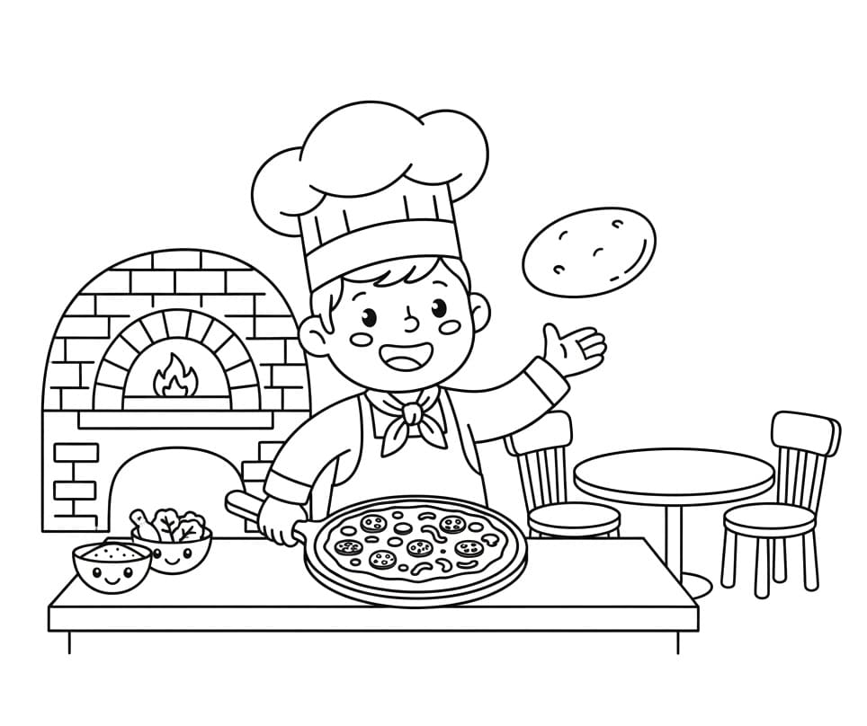 Pizzaiolo Imprimable Coloriage Pizzaiolo Imprimable