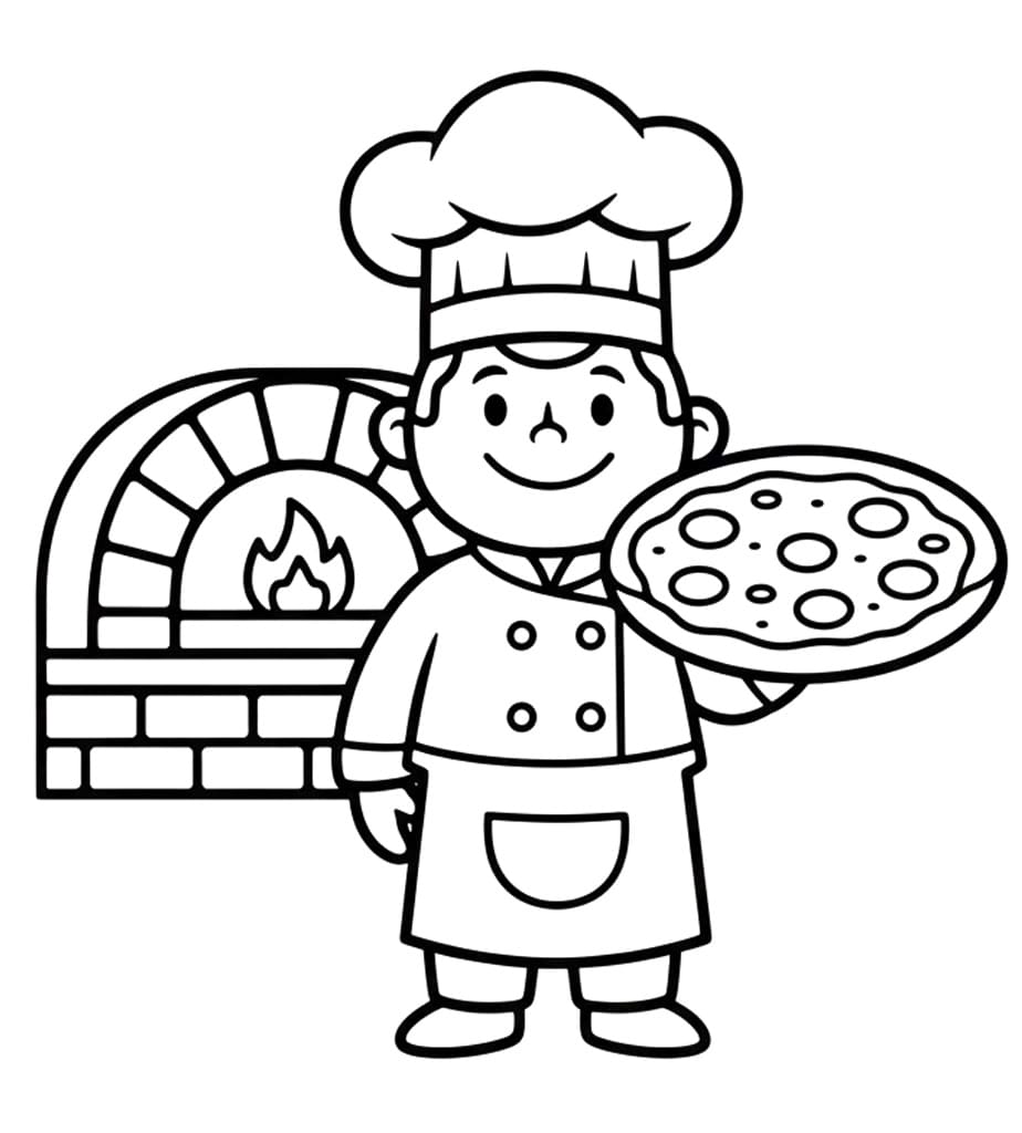 Pizzaiolo pour les Enfants Coloriage Pizzaiolo pour les Enfants