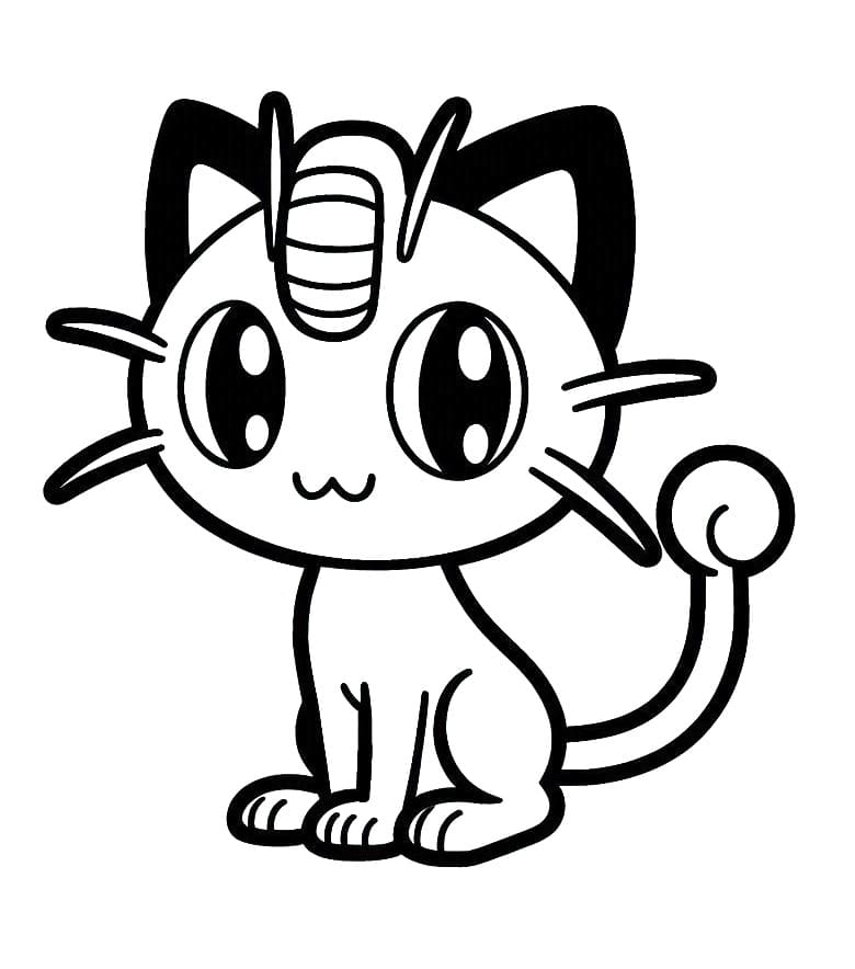 Pokemon Miaouss Kawaii Coloriage Pokemon Miaouss Kawaii