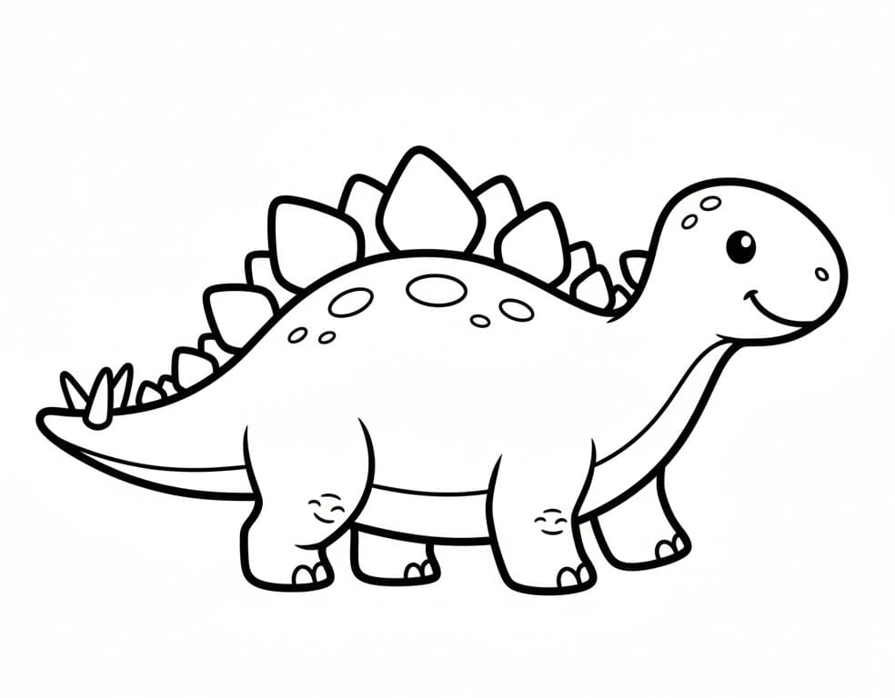 Stégosaure adorable Coloriage Stégosaure adorable