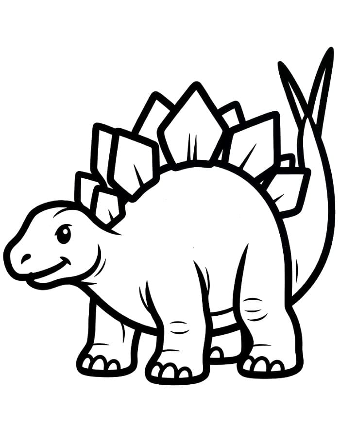 Stégosaure heureux Coloriage Stégosaure heureux