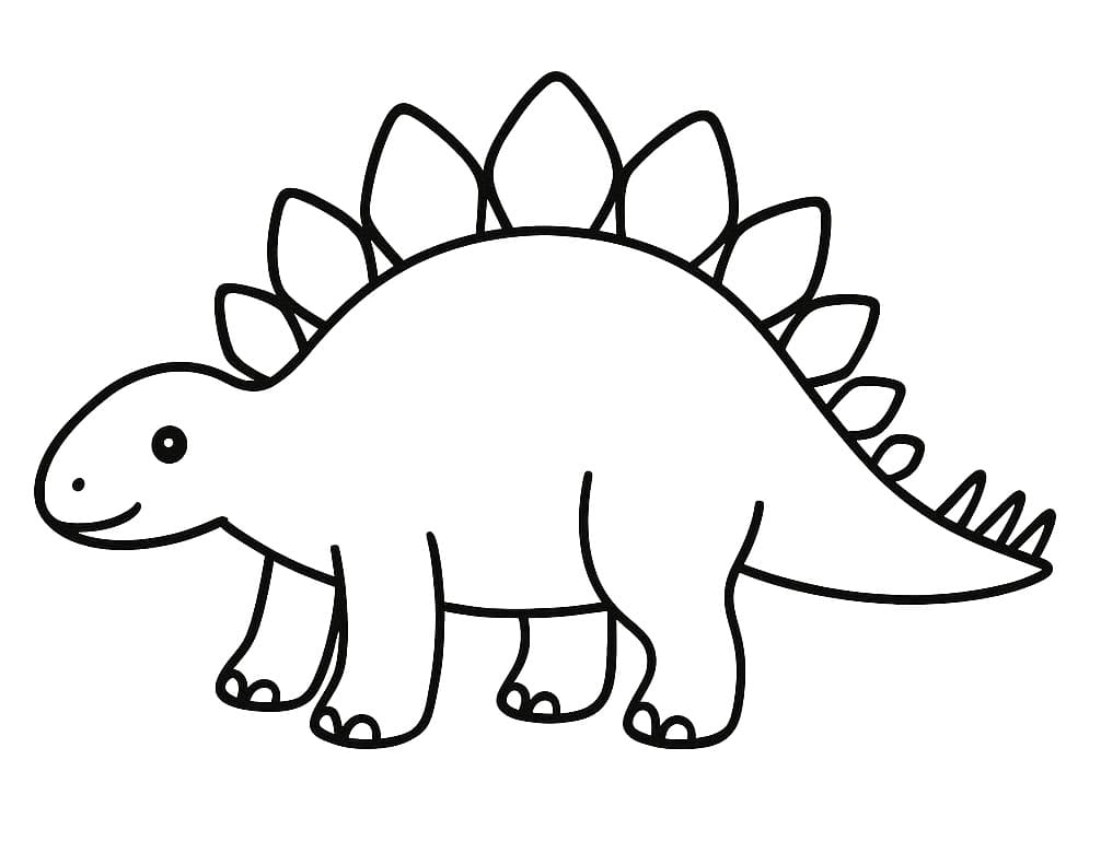 Stégosaure souriant Coloriage Stégosaure souriant