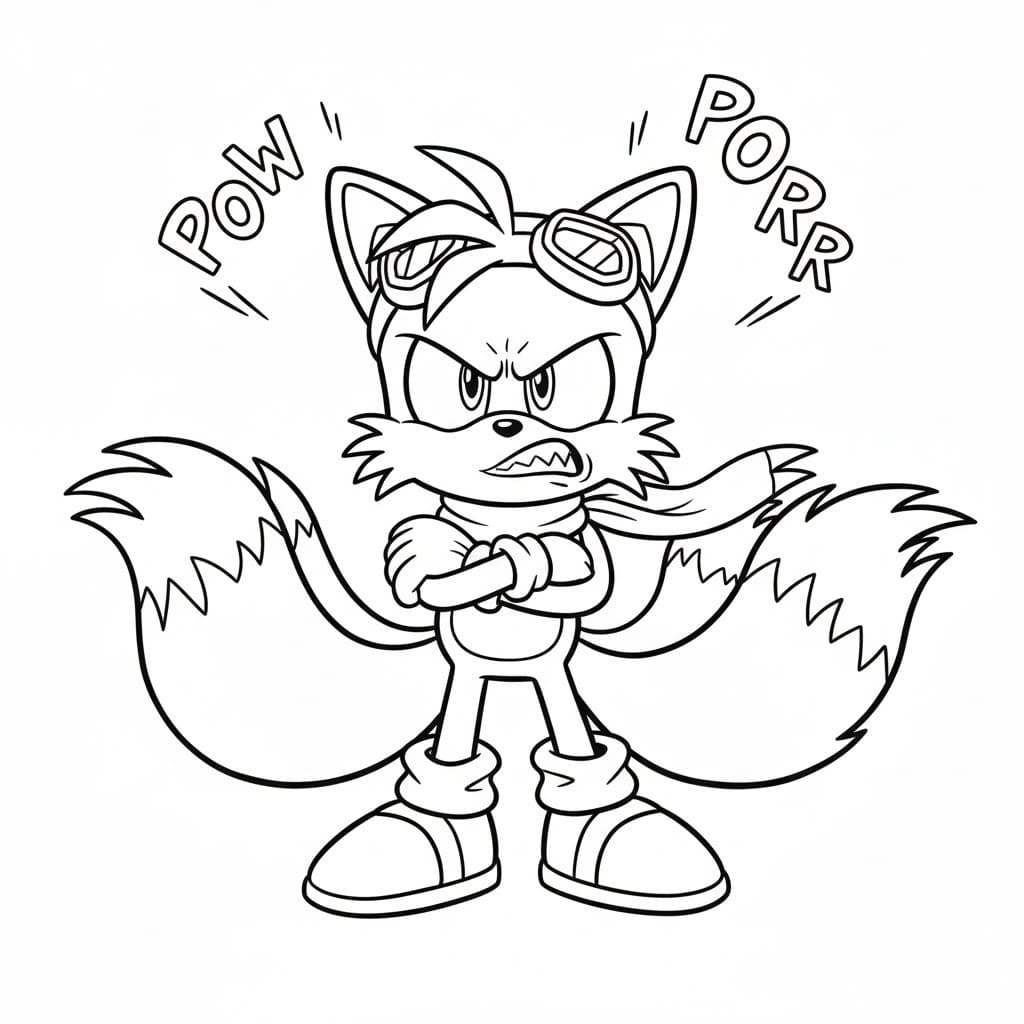 Coloriage Tails en Colère