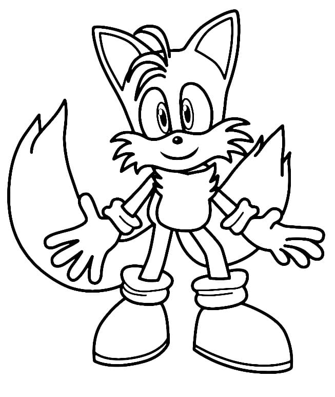 Coloriage Tails Heureux