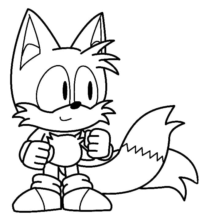 Coloriage Tails Imprimable Gratuit Pour les Enfants