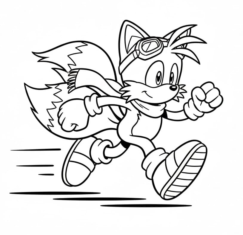 Coloriage Tails qui court