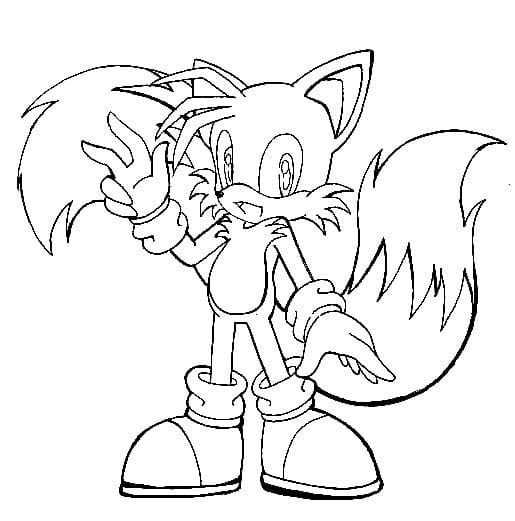 Coloriage Tails Très Mignon
