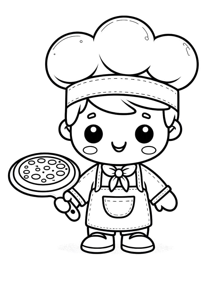 Un Pizzaïolo Mignon Coloriage Un Pizzaïolo Mignon