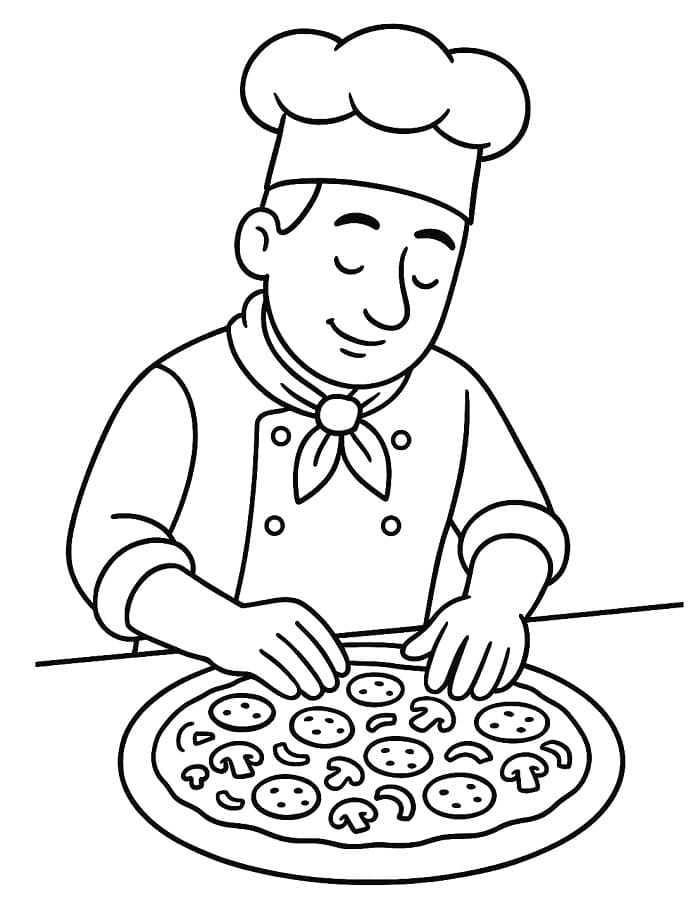 Un Pizzaiolo Coloriage Un Pizzaiolo