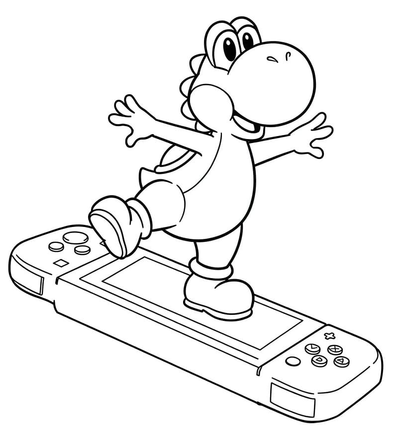 Coloriage Yoshi et Nintendo Switch
