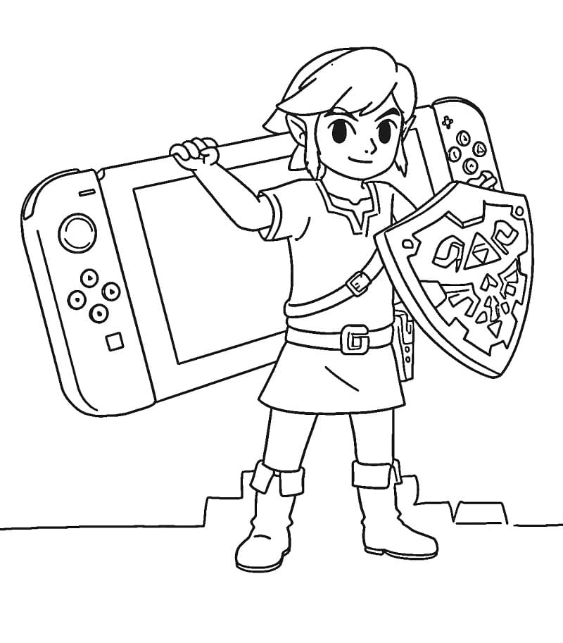 Coloriage Zelda et Nintendo Switch