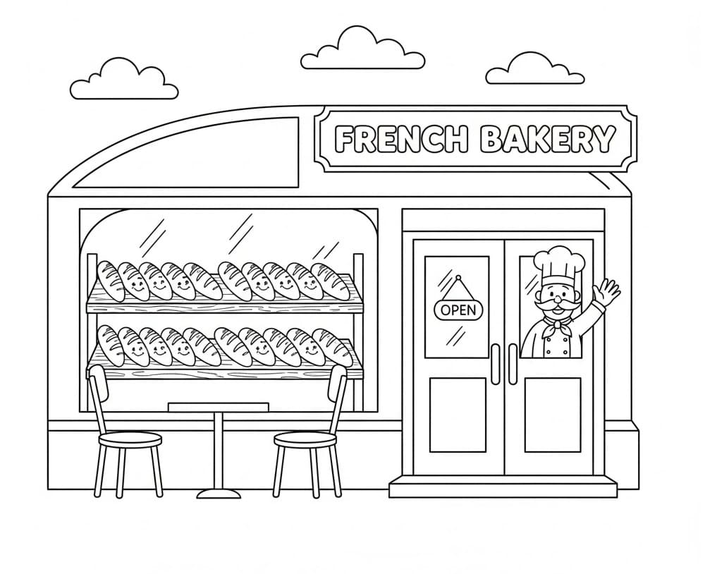 Coloriage Baguette 3